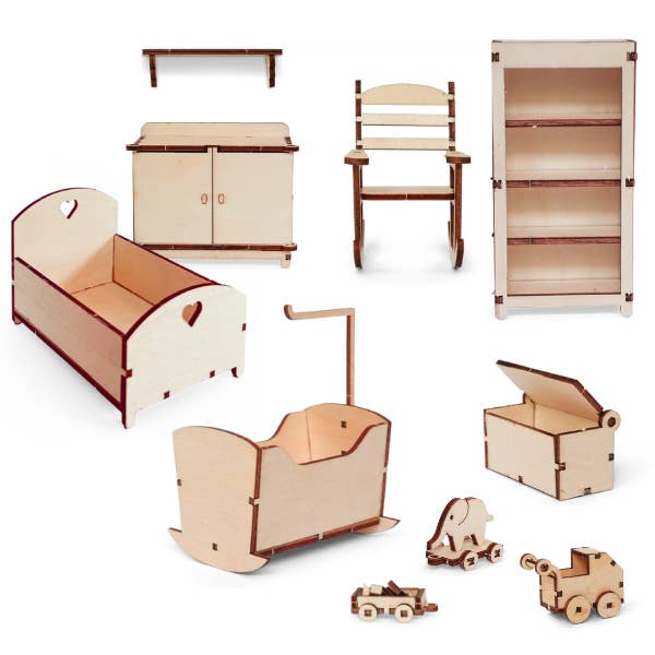 Het Muizenhuis - Wholesale DIY Craft Kit - Kids DIY Dollhouse Furniture Kit - Nursery (Scale 1:12)5