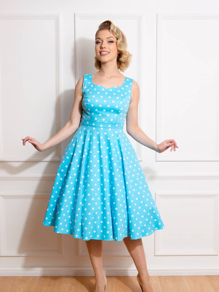 Ruth Polka Dot Swing Dress for wholesale by Hessar Trading CO LTD