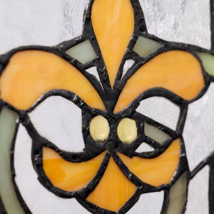River of Goods - Wholesale Suncatcher - 30"L Fleur De Lis Victorian Stained Glass Pub Window Panel22