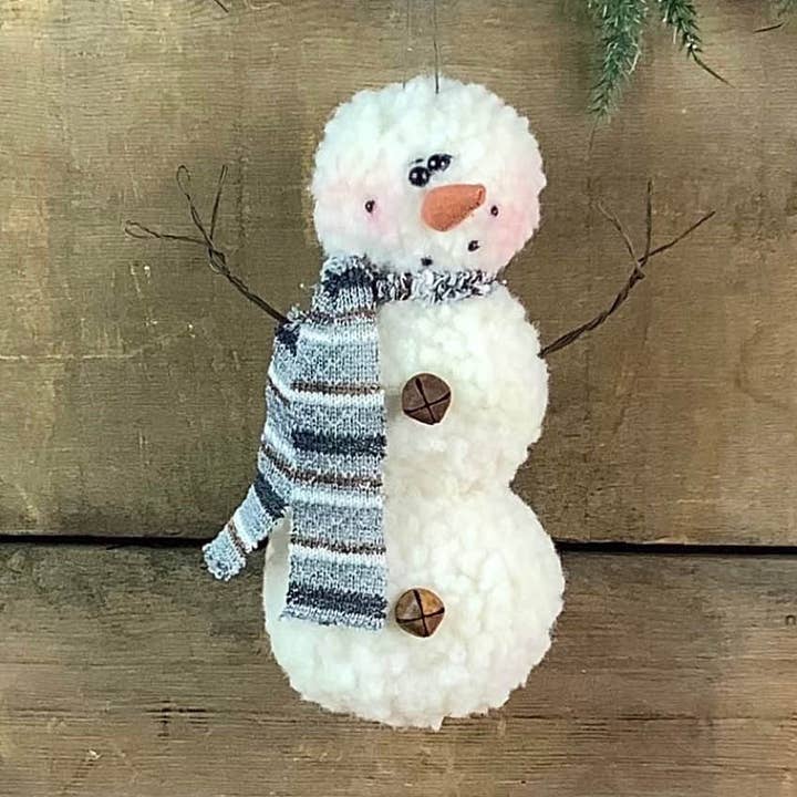 Woolly Snowman Body Ornament for wholesale by Honey and Me