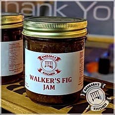 Walker’s Fig Jam 8 oz jar (Seasonal) for wholesale by Barbara's Kitchen Jams & Salsas
