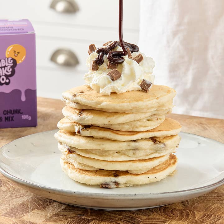 CHOCOLATE CHUNK PANCAKE MIX for wholesale by Stackable Pancake Co.