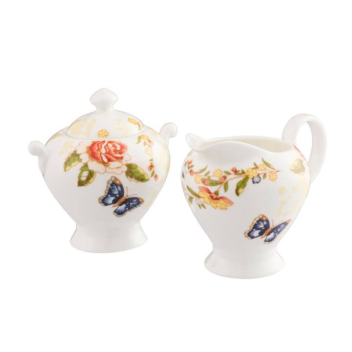 Aynsley Cottage Garden Cream & Sugar for wholesale by Aynsley Fine Bone China