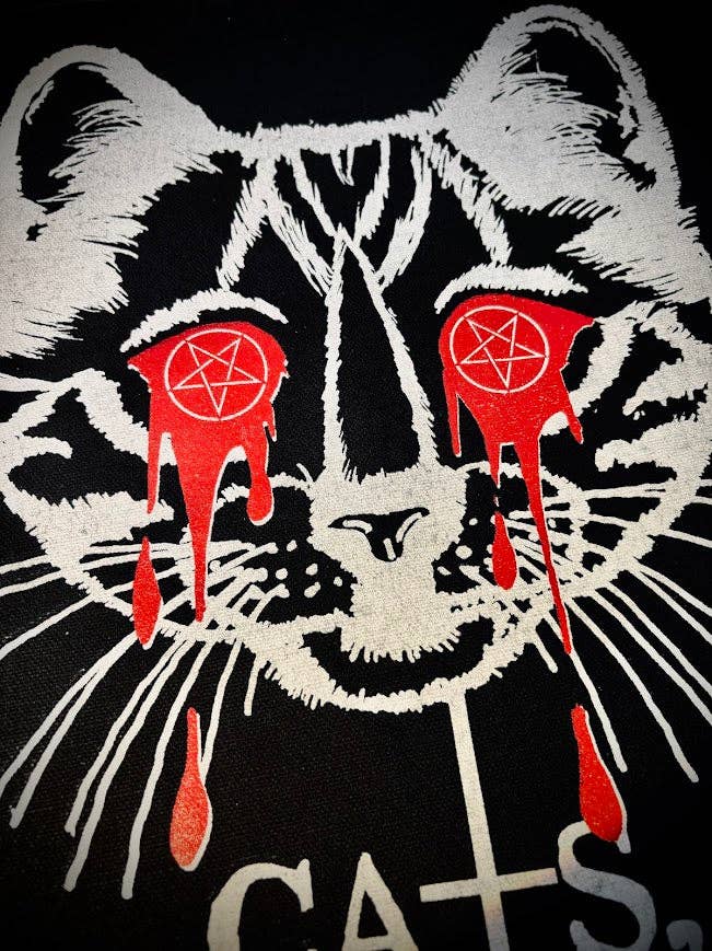 Three Raccoons - Wholesale Patch - Cats, not Christ large back patch.2