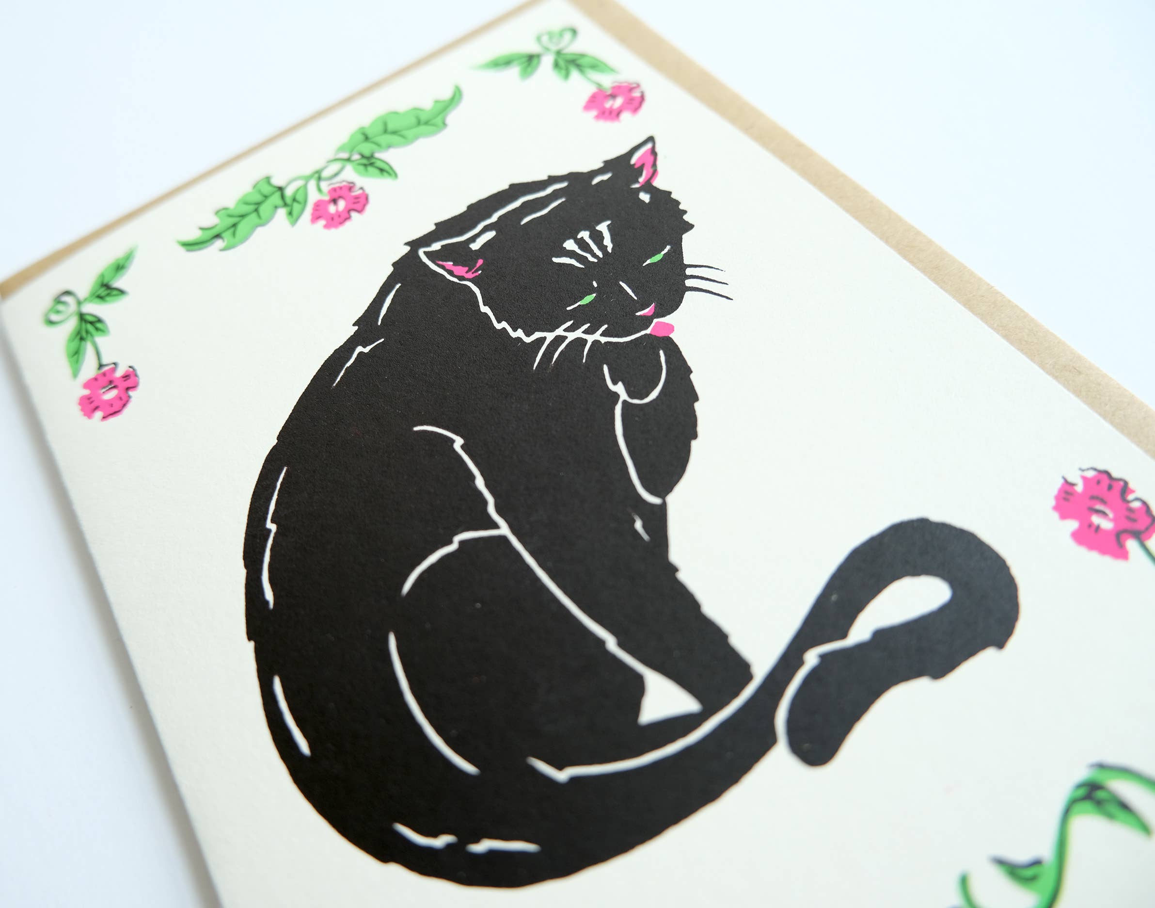 Sparkwell Press - Wholesale Everyday Greeting Card - Elegant  Black Cat Card2