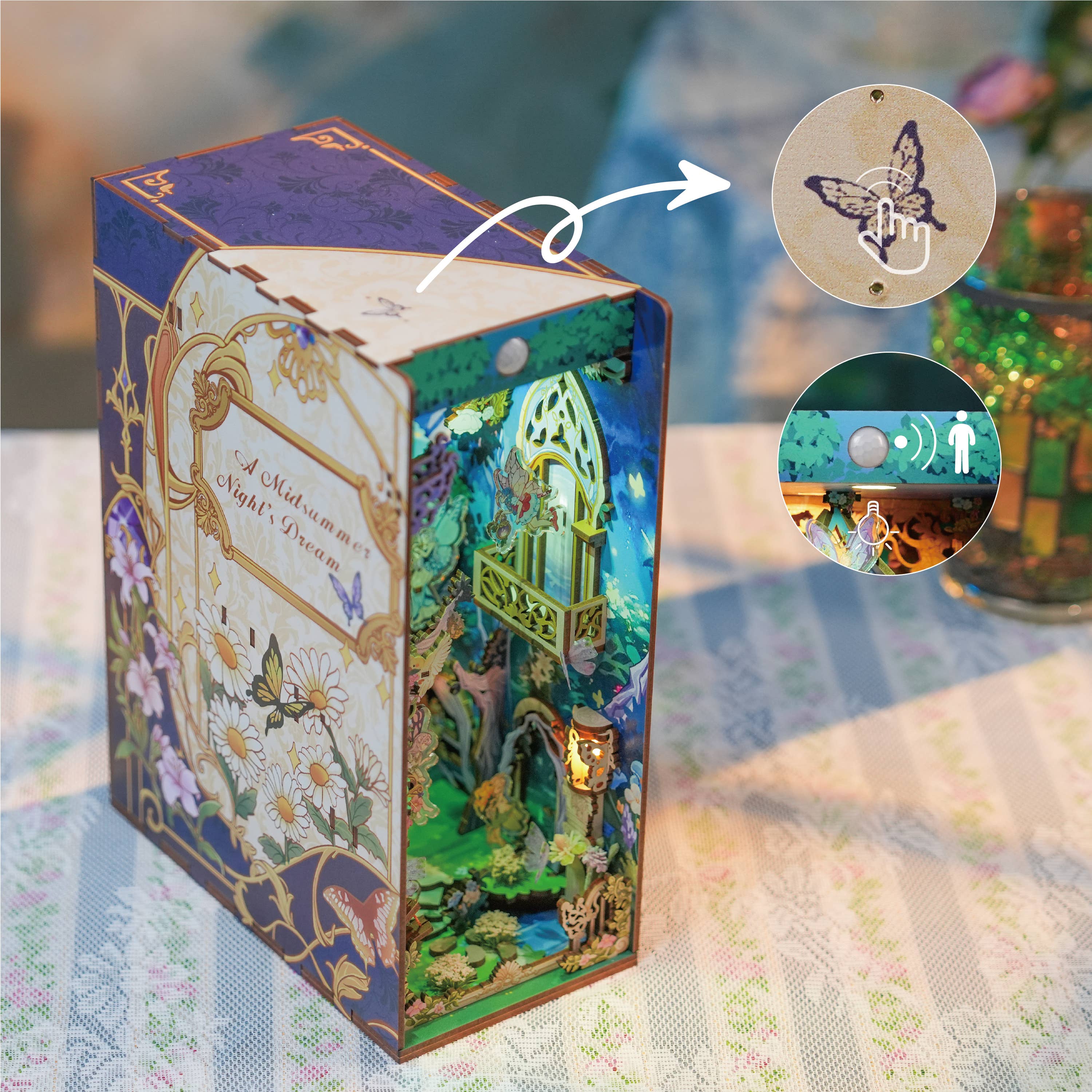 Hands Craft - Vente Puzzle – enfant - Kit de Coin de Livre DIY : Le Songe d'une nuit d'été avec Couverture Anti-poussière5