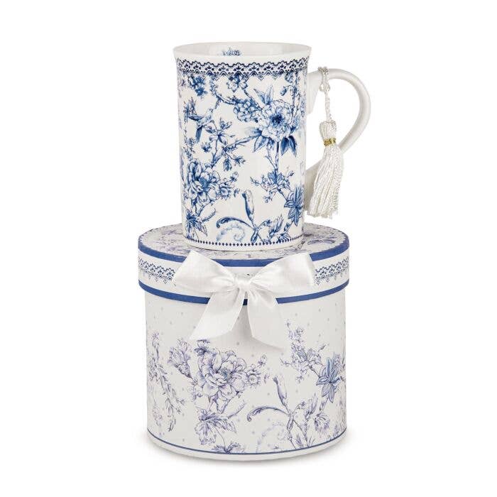 STP - Wholesale Coffee Mug - Blue Flowers Porcelain Tea/Coffee Mug in Gift Box3