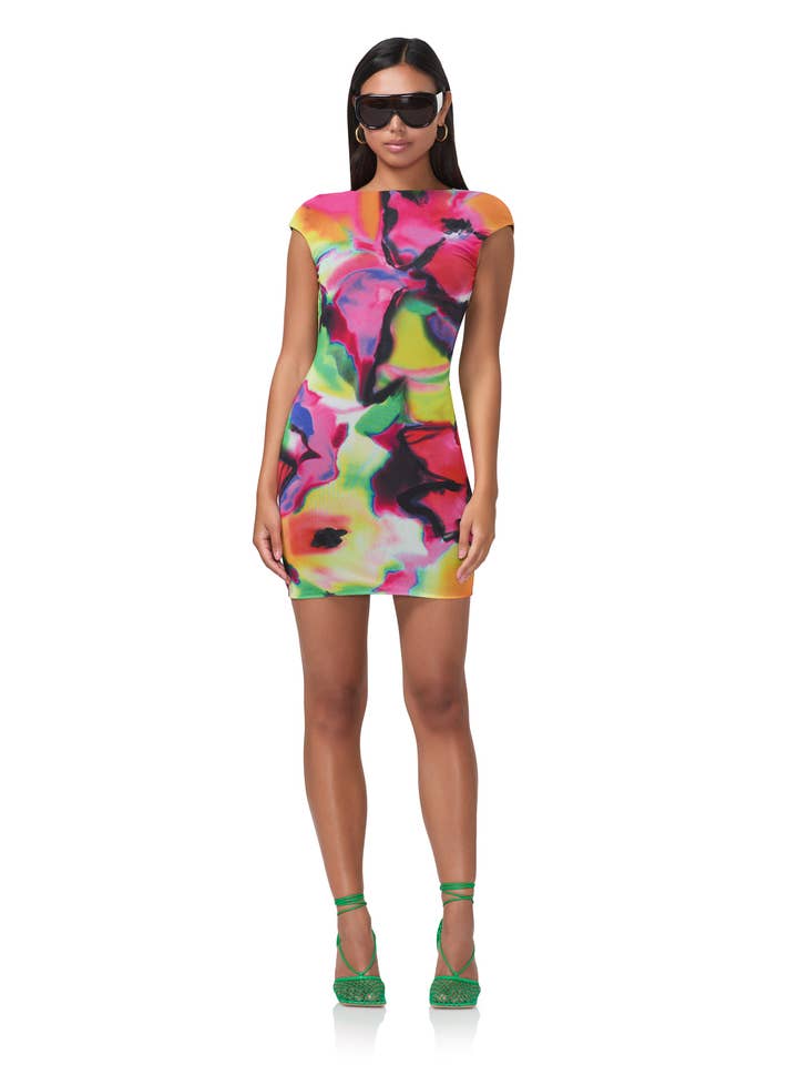 Mabel Mini Dress - Spray Floral for wholesale on Faire