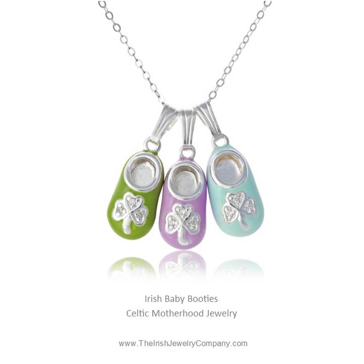The Irish Jewelry Company - Wholesale Pendant/Charm Necklace - Irish Baby Bootie Pendant2