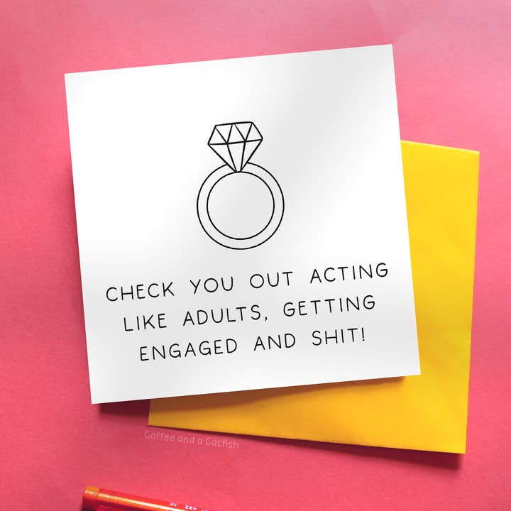 Noivado & Merda | Cartões de Noivado Divertidos por atacado de Coffee and a Catfish