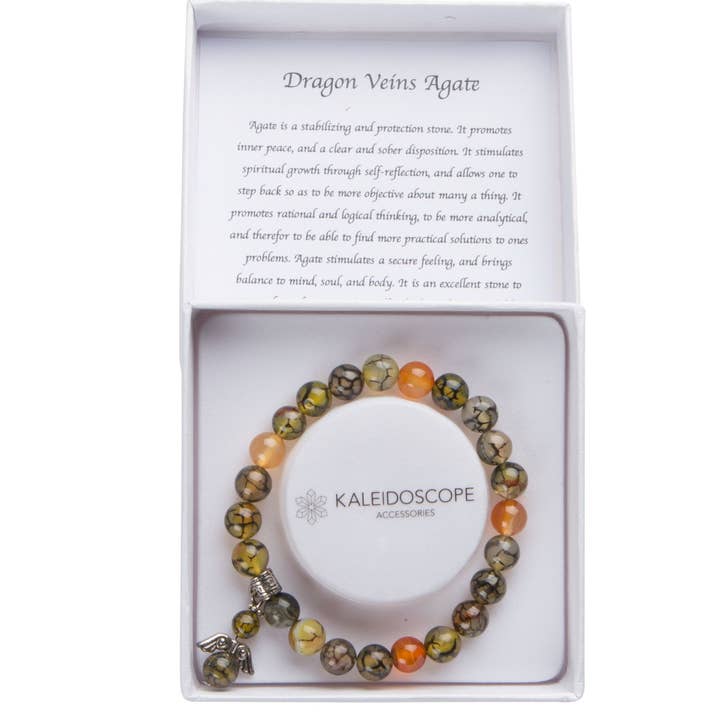 Kaleidoscope Accessories - Wholesale Beaded Bracelet - 12-PC Boxed Semi-Precious Stone Bracelet Assortment9