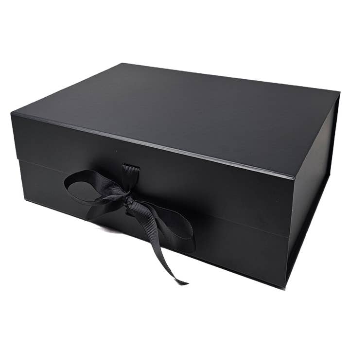 Wholesale A4 Size Black Folding Magnetic Gift Box with Changeable Ribbon for wholesale by LDPACKAGINGMALL