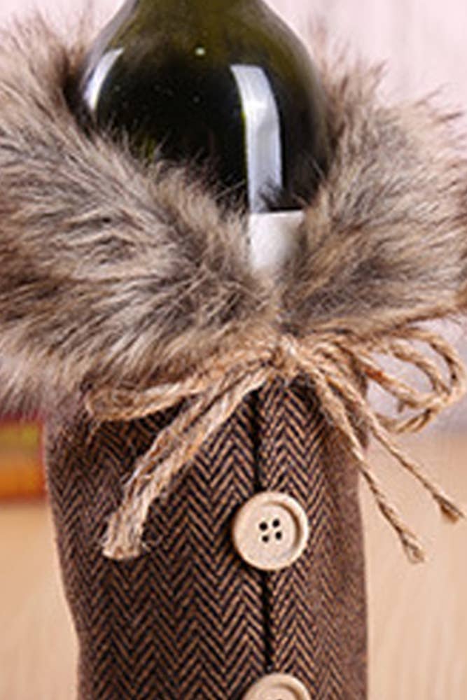 UNISHE - Wholesale Wine Gift Bag - Christmas Burlap Bow Wine Cover Home Decor ACC7733