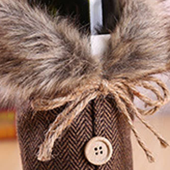 UNISHE - Wholesale Wine gift bag - Christmas Burlap Bow Wine Cover Home Decor ACC7733