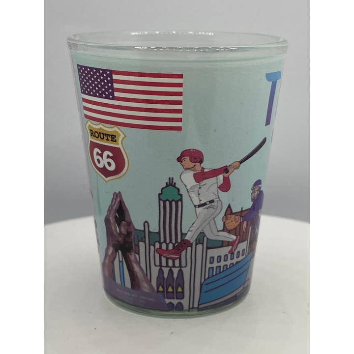 7 Star - Wholesale Shot Glass - "TULSA" Oklahoma Shot Glass 2 oz