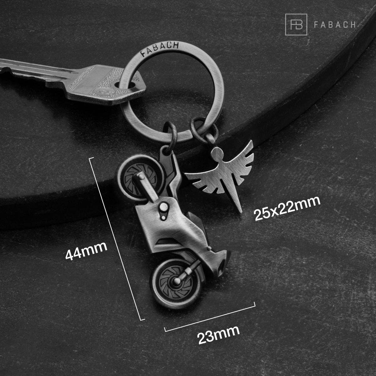 FABACH – Die Schlüsselanhänger-Schmiede – Großhandel Schlüsselanhänger – Unisex – "Fabiel mit Motorrad" Schutzengel Schlüsselanhänger Motorrad - Engel Glücksbringer Motorradfahrer8