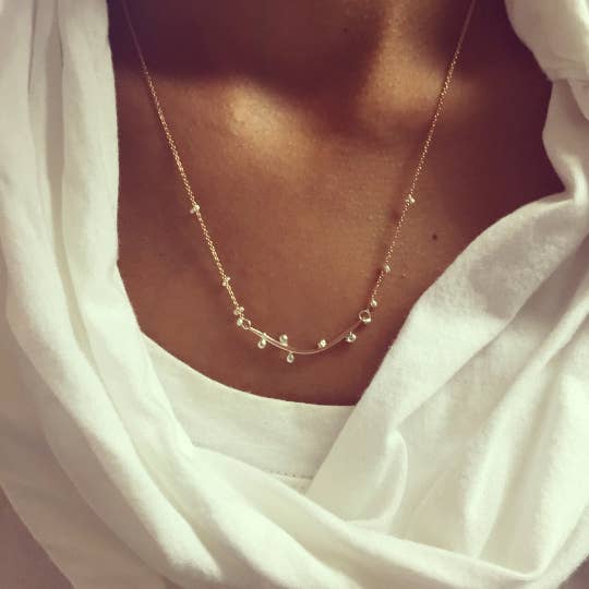 YedOmi Jewelry - Wholesale Link & Chain Necklace - Small Bulb Bar Necklace- 18 inches3