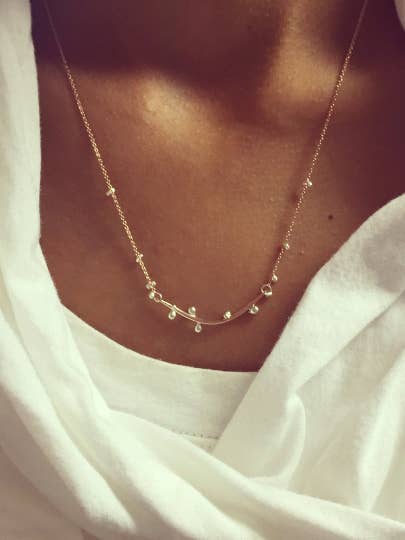 Small Bulb Bar Necklace- 18 inches for wholesale by YedOmi Jewelry