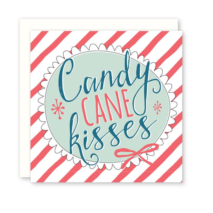 Coffret de 8 - Candy Cane Kisses - (Vacances) pour la vente par Raincity Prints