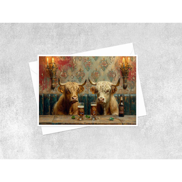Highland Cows Trinkparty Blankokarte 76AS  für den Großhandel von Salty Alyce