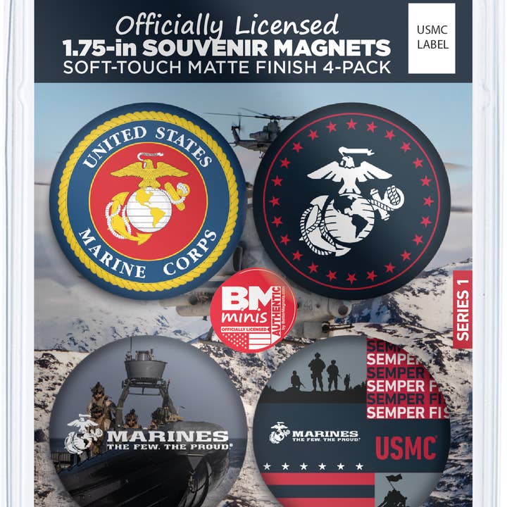 USMC Lot de 4 - Série 1 pour la vente par BetterMagnets.com by Design Studio 88 Inc