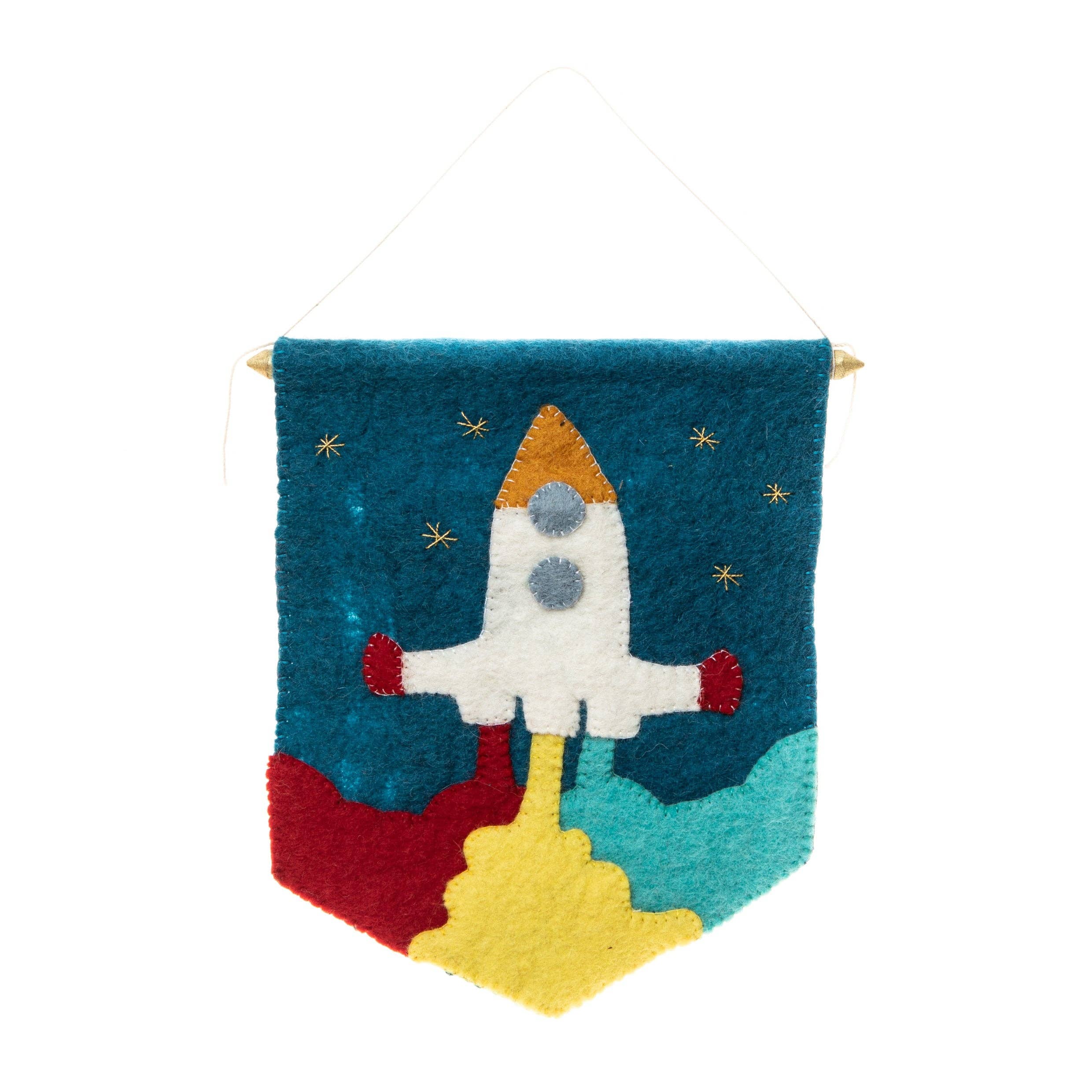 Global Goods Partners - Wholesale Banner - Kids & Baby - Felt Rocket Banner Flag0