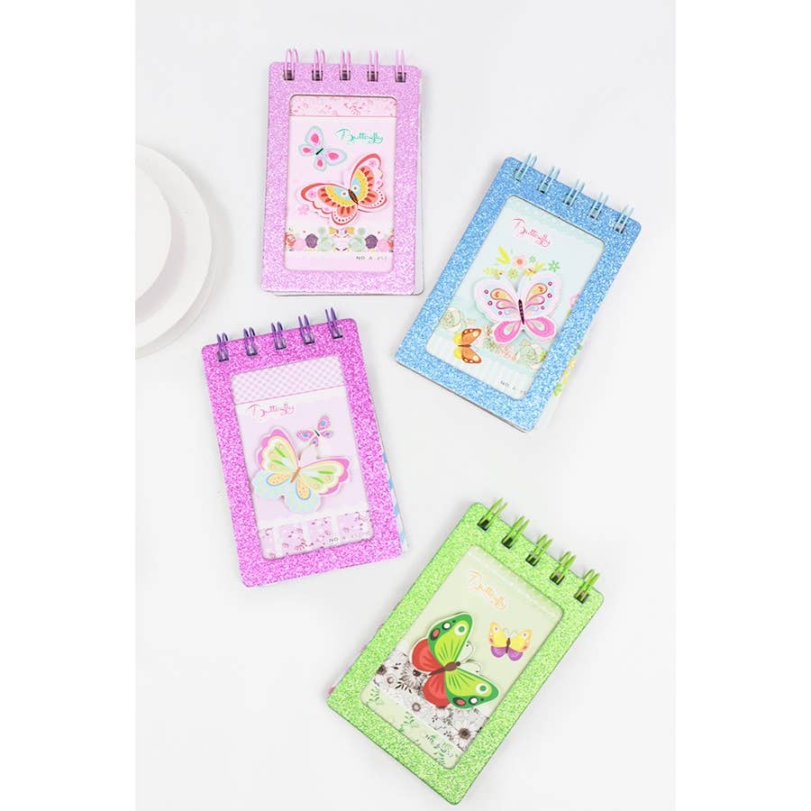 MIX COLOR Glitter Butterfly Notebook for wholesale on Faire1