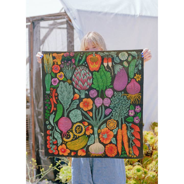 Lili Arnold - Wholesale Tea Towel - Organic Cotton Tea Towel - Midnight Veggie3