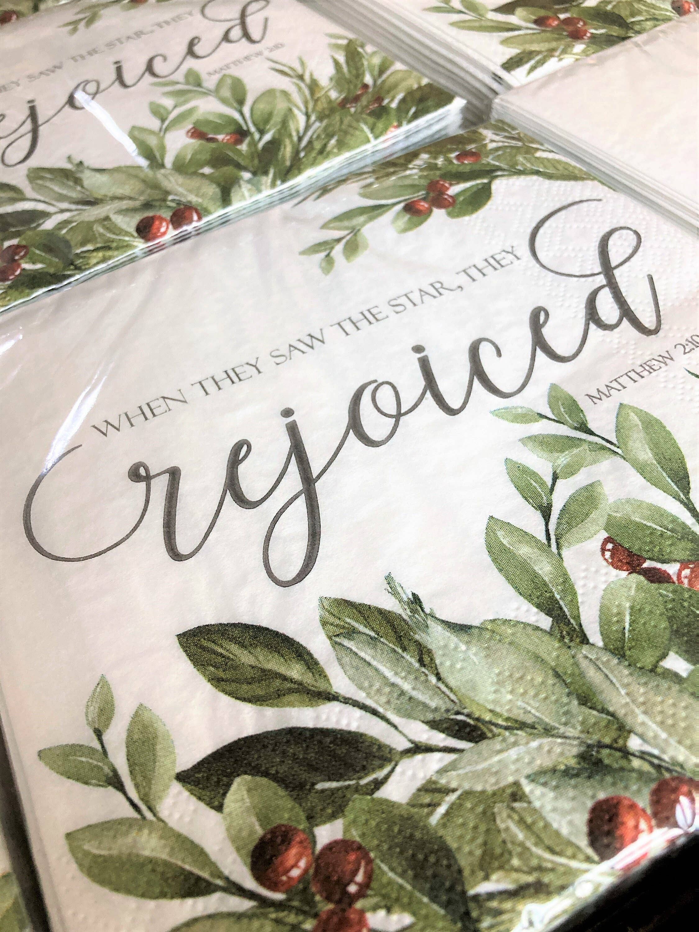 Pearls of Parchment - Wholesale Disposable Napkin - Winter Green Christmas Paper Napkins | 20 ct Scripture Nap3
