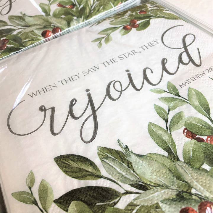 Pearls of Parchment - Wholesale Disposable Napkin - Winter Green Christmas Paper Napkins | 20 ct Scripture Nap3