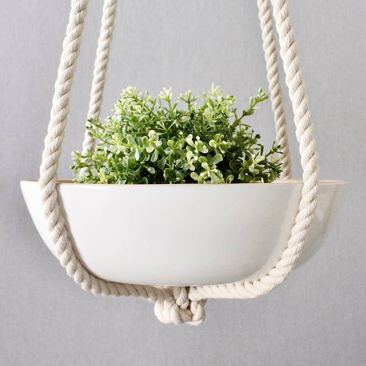 Freefille Market - Vendita all'ingrosso Fioriere a sospensione - Appendiabiti in macramè, fioriera da appendere, senza nappa, unico1