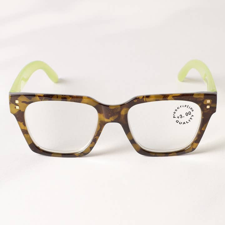 ASSORTED COLORS Leopard Square Glasses Frame Reading Glasses for wholesale on Faire