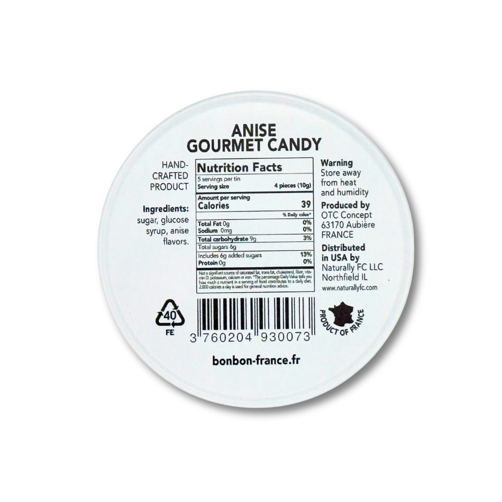 Bonbon USA France - Vente Bonbons durs - Saint Ange Anise - Bonbons Gourmets Naturels Français en Boîte2