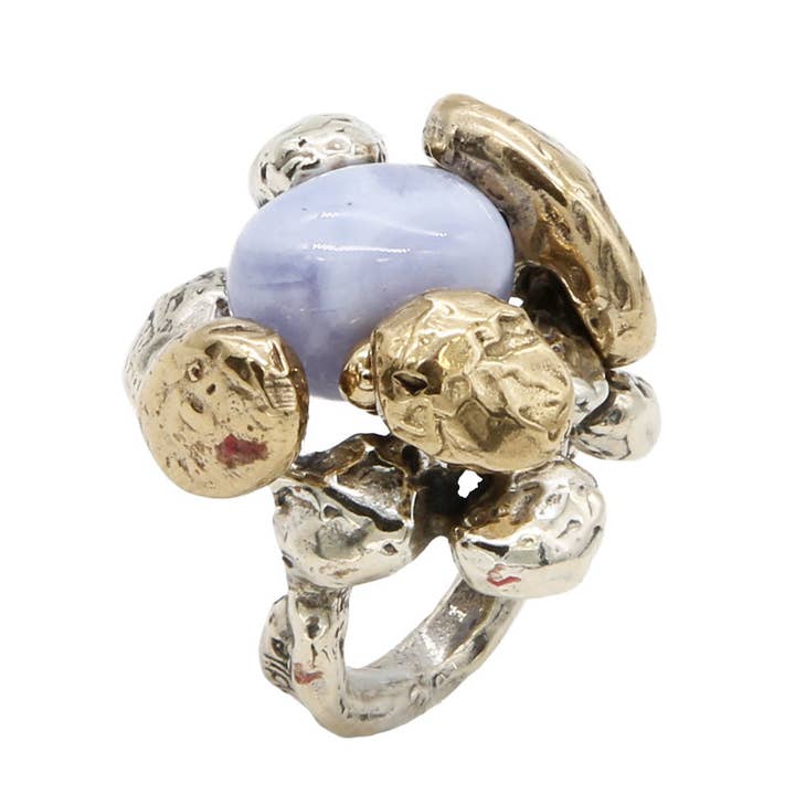 Mandile Gioielli - Wholesale Cocktail/Statement Ring - Silver and bronze ring with semiprecious stone (AR165)9