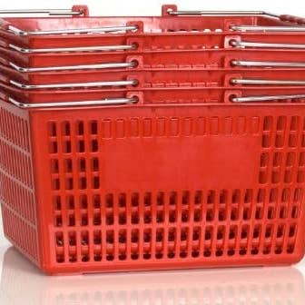 Only Hangers - Wholesale Grocery/Shopping Bag - Only Hangers Shopping Basket (Set of 5) Durable Plastic with Metal Handles4