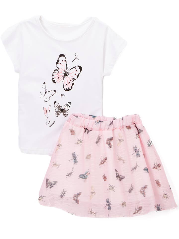 Camiseta y falda Butterfly & Friends para venta al por mayor de Leighton Alexander