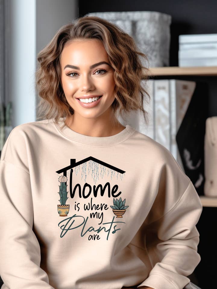 La casa è dove le mie piante sono a girocollo per la vendita all'ingrosso da parte di Pink pretty designs