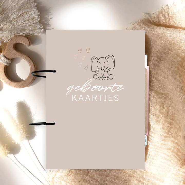 Sparpaket | Geburtskarten | Elefant | Warmgrau für den Großhandel von NynkeOntwerpt