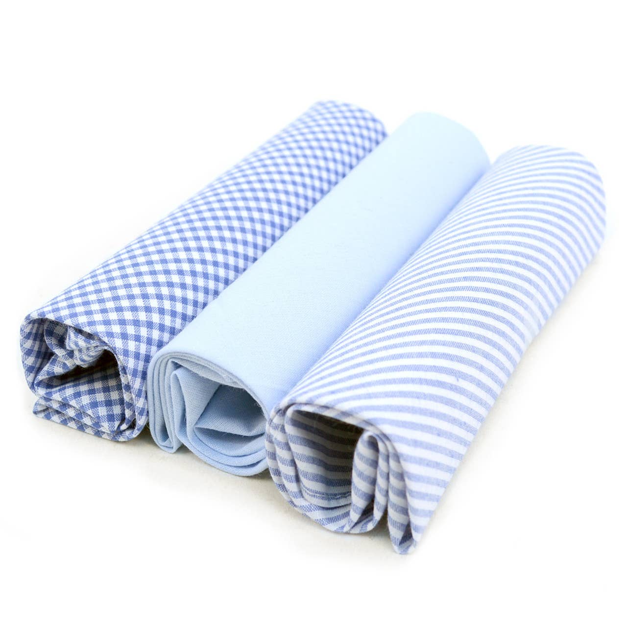Selini New York - Wholesale Handkerchief - Men's - Men's Cotton Solid, Striped & Plaid Blue Handkerchiefs5
