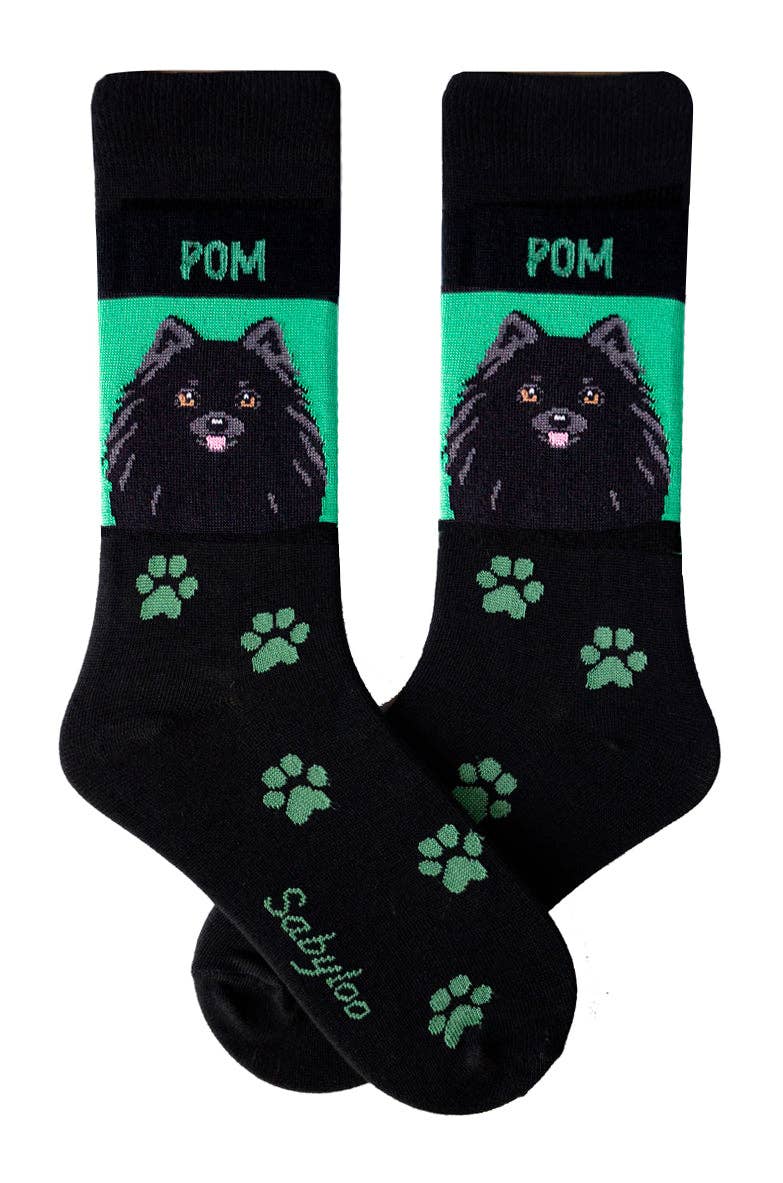 Sabyloo - Wholesale Socks - Unisex - Pomeranian Dog Socks Black0