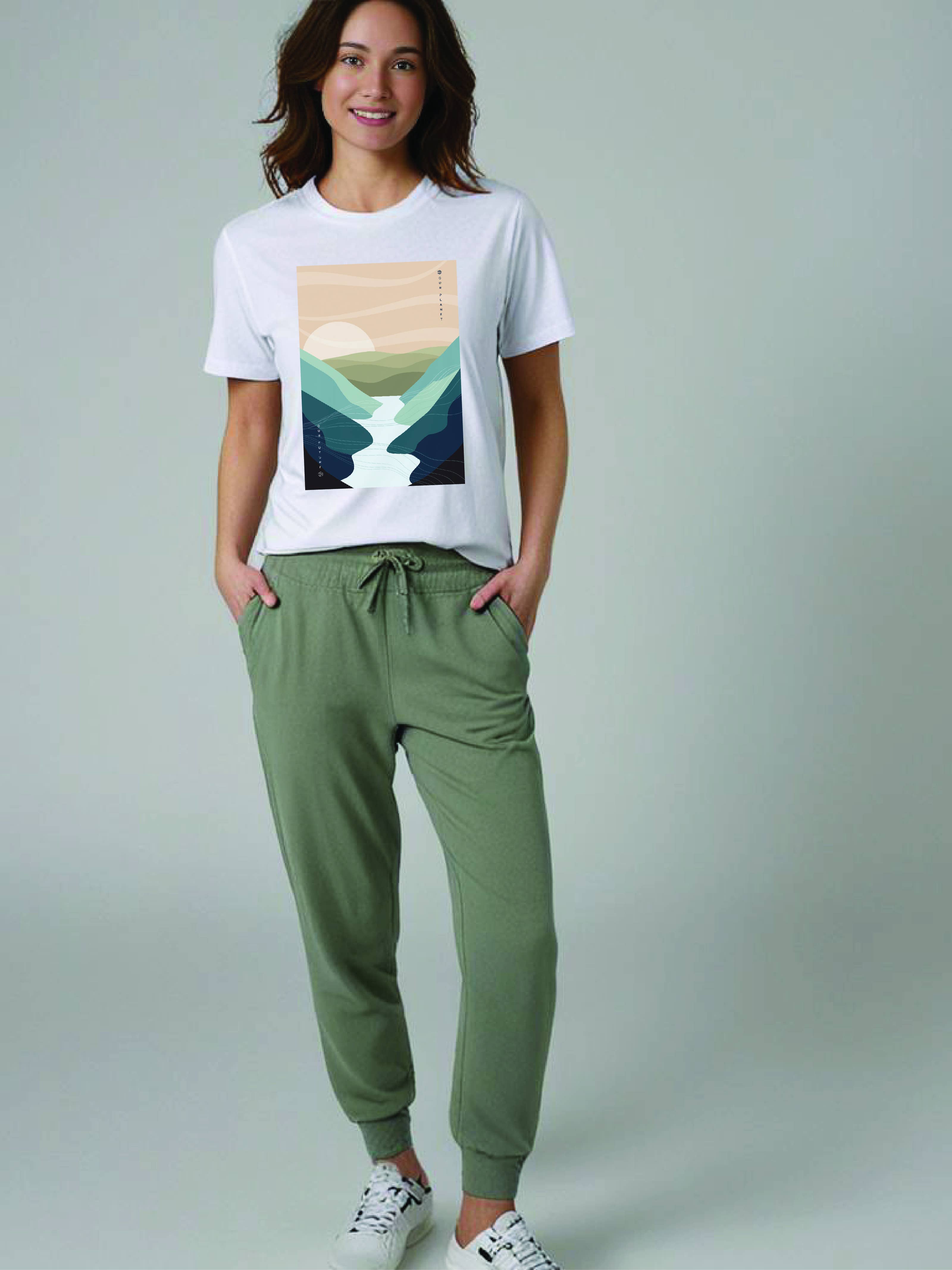 White MOUNTAIN VALLEY UNISEX TEE for wholesale on Faire2