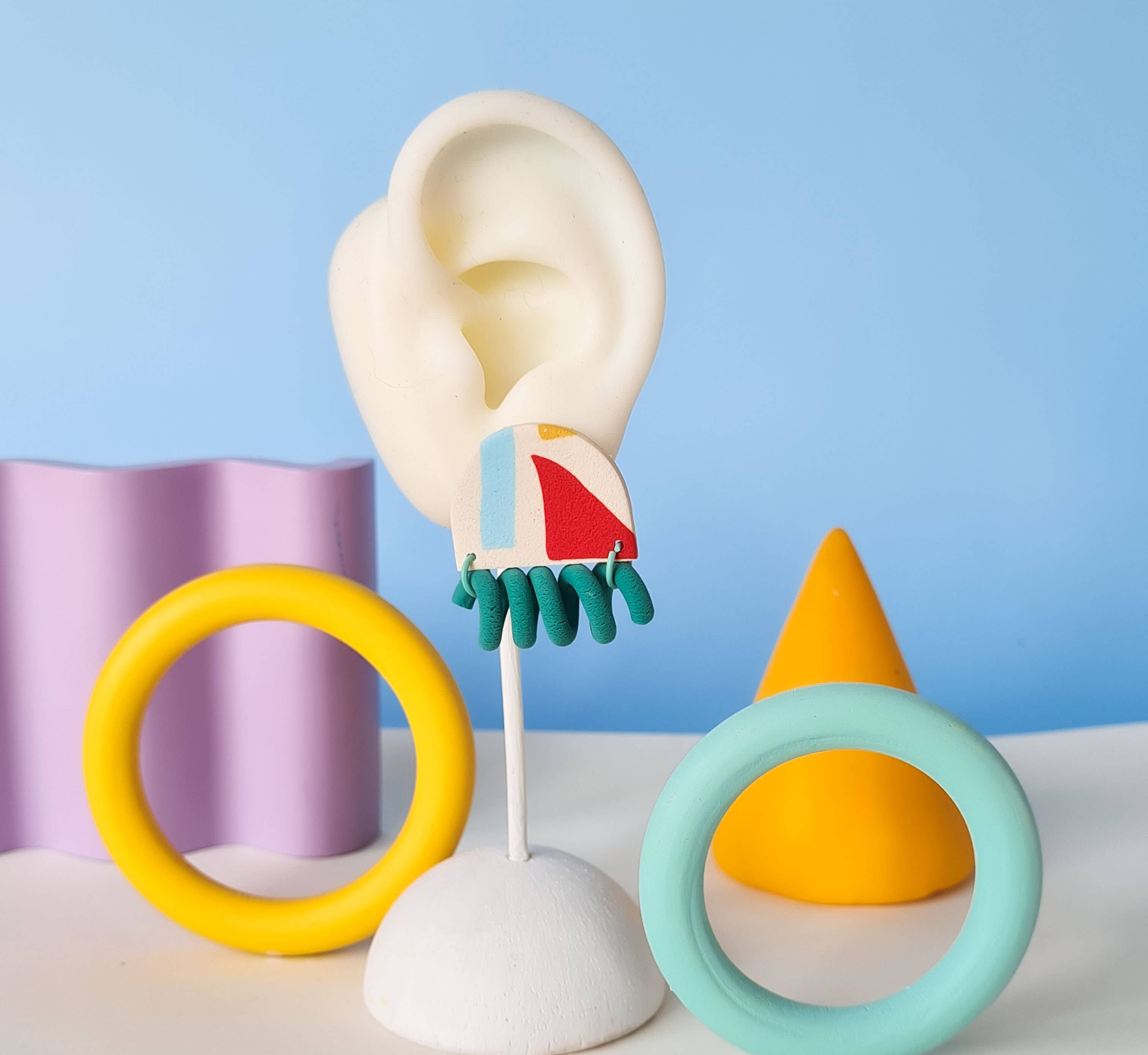 Mono - Wholesale Dangle Earrings - colorful patterned handmade clay earrings in 19 varieties21