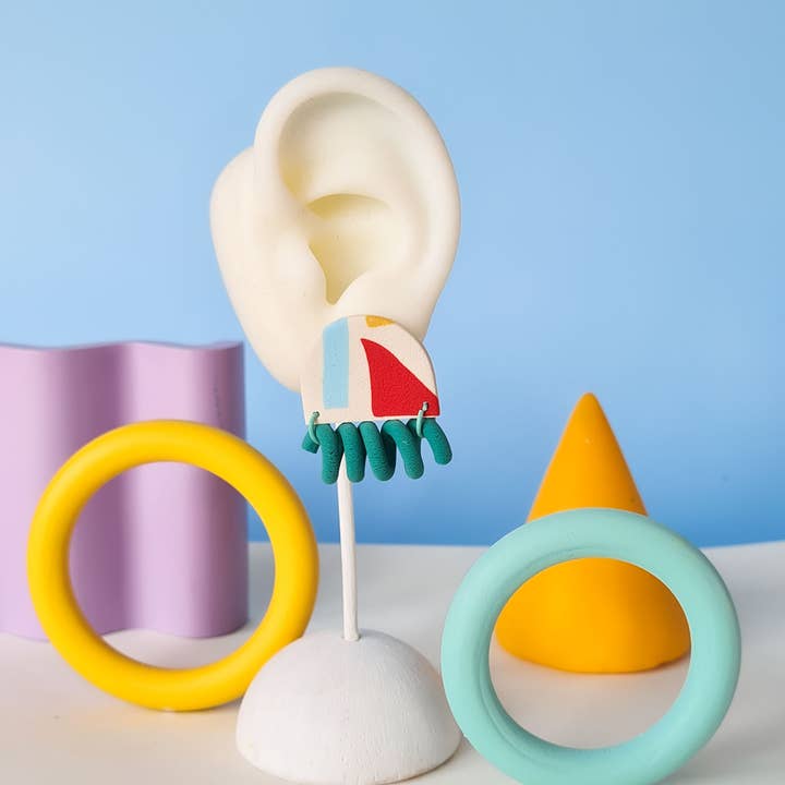 Mono - Wholesale Dangle Earrings - colorful patterned handmade clay earrings in 19 varieties21