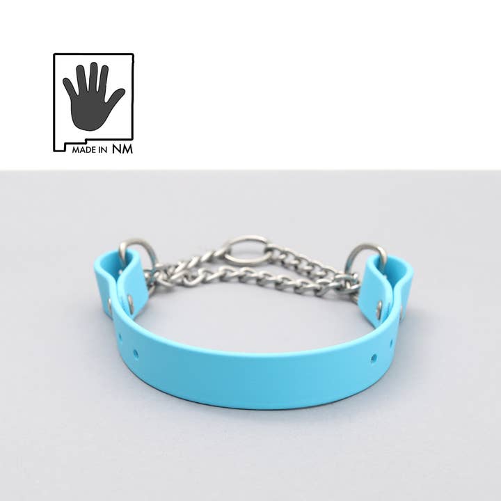 Wasserdichtes Leder Alt Martingale Hundehalsband Blues für den Großhandel von Mimi Green