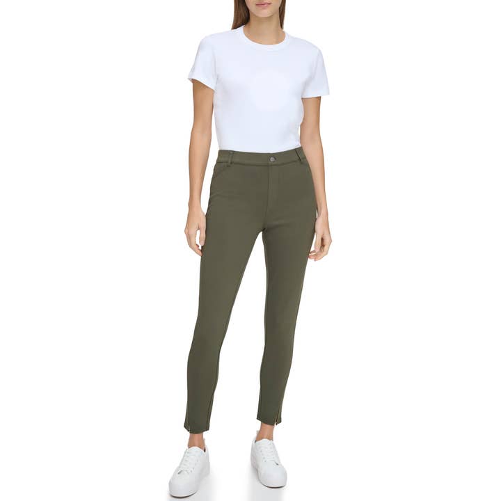 High Waist Pull on Ponte Pant with Twisted Vent for wholesale by Andrew Marc Sport