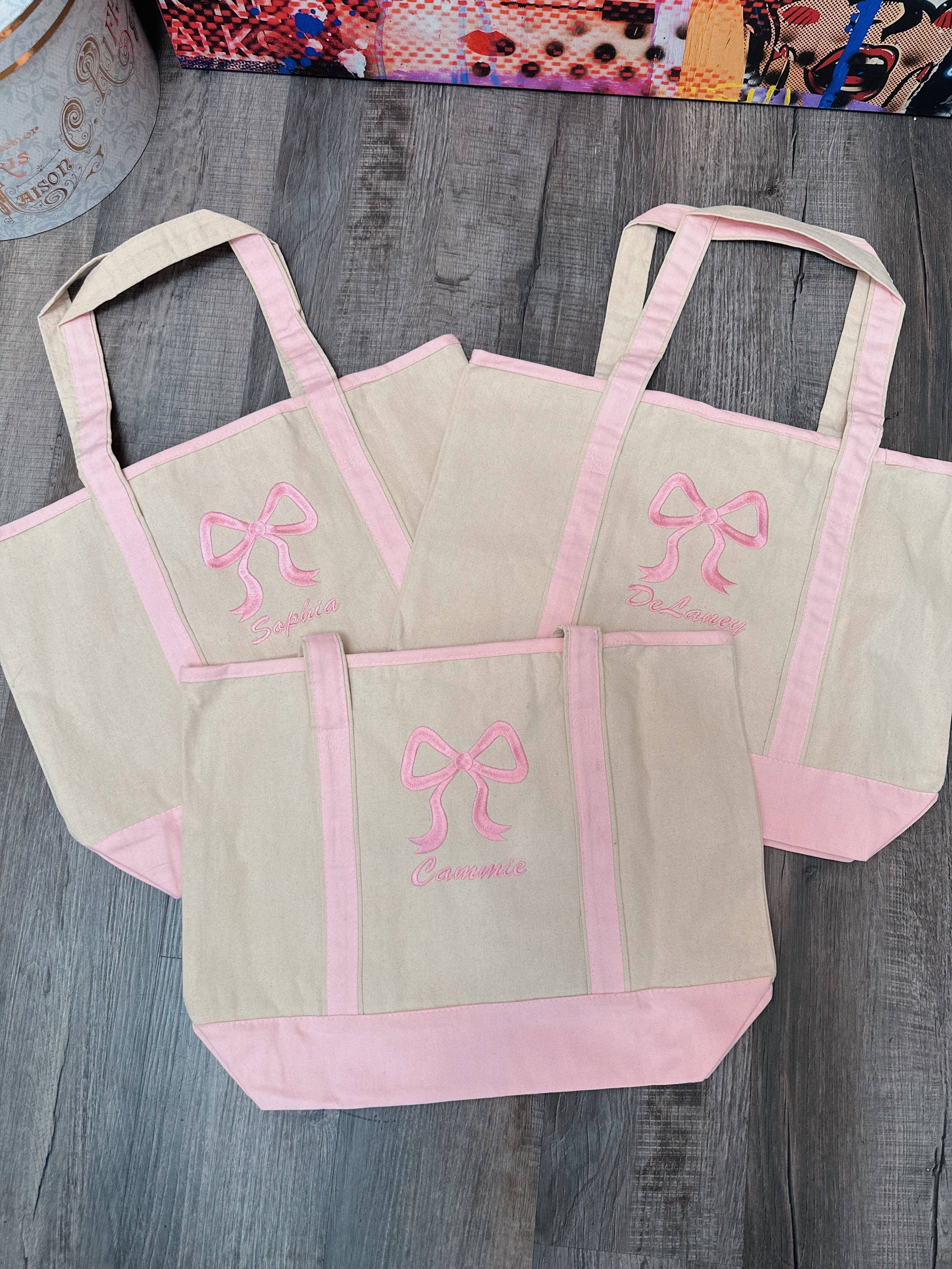 Happy Hour – wholesale Tote bag – Women's – Custom Pink Bow Tote Bag11