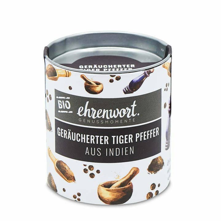 BIO Geräucherter Tiger Pfeffer aus Indien für den Großhandel von ehrenwort. Genussmomente