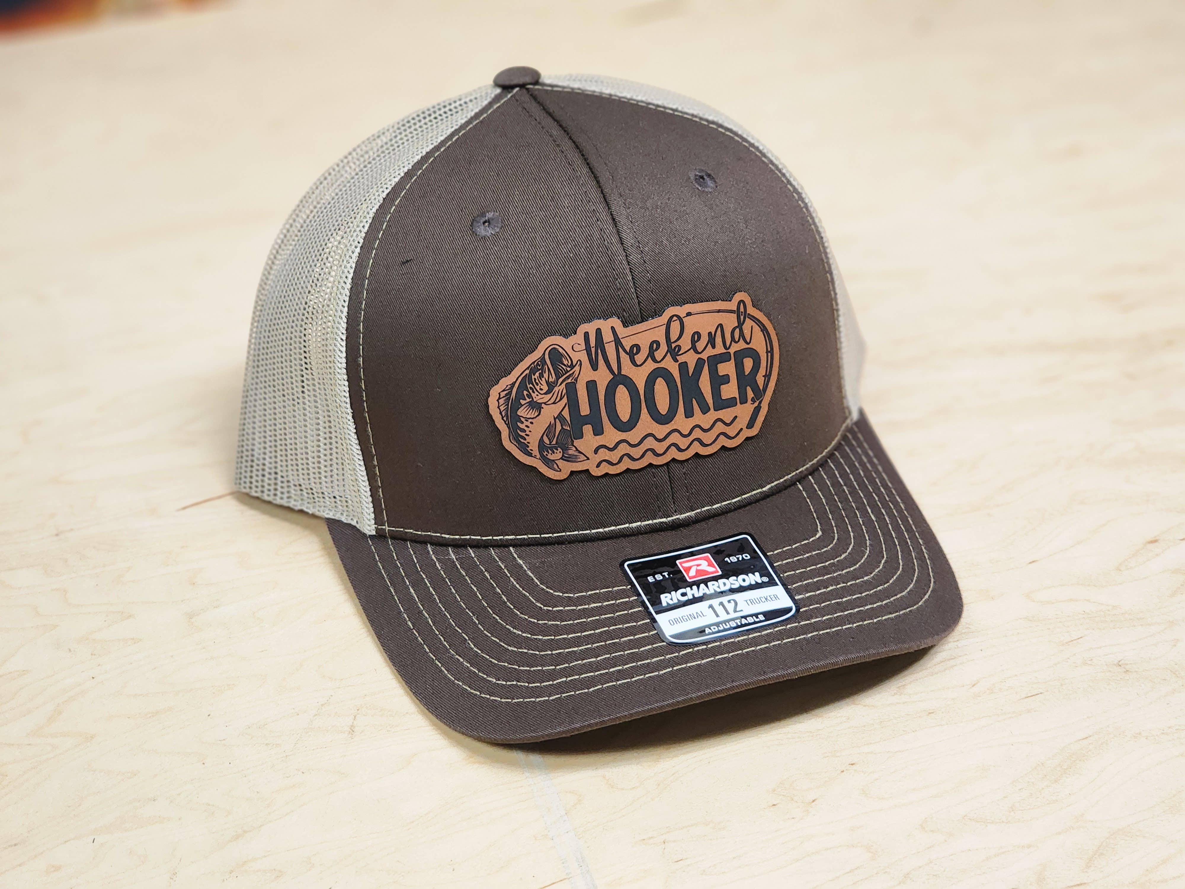 Knot Creatives - Wholesale Trucker Hat - Unisex - Funny Fishing Hat, Brown Weekend Hooker, Richardson 1124