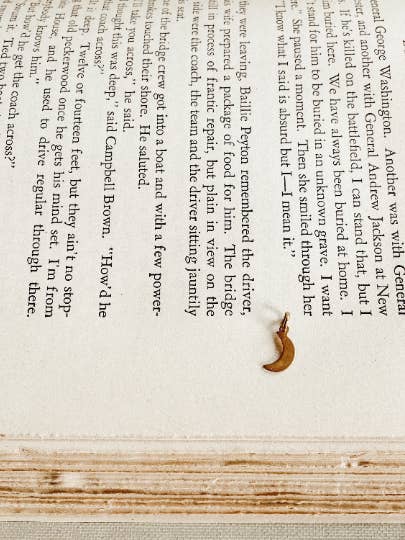 Tiny Brass Moon Pendant Necklace for wholesale by Sweet Home Nashville