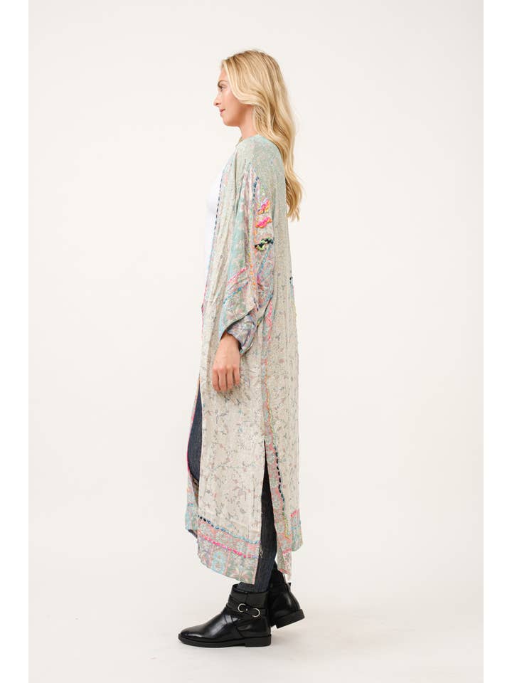 Raj Trading & Imports (USA) Inc. - Wholesale Kimono - Women's - Caprice Thick Stitch Embroidered Duster